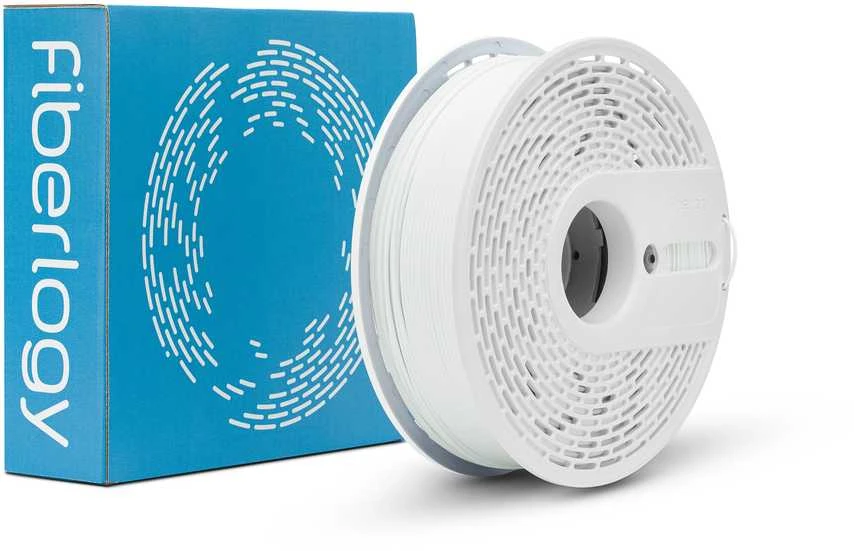 Fiberlogy Easy PLA baltas siūlas ant ritės su pakuote