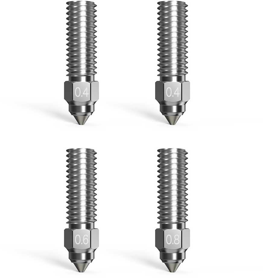3D spausdintuvo purkštukų komplektas bimetal konstrukcija (2x0.4mm 0.6mm 0.8mm) skirti K1/K1Max, CR-M4, ENDER-3V3KE spausdintuvams CREALITY