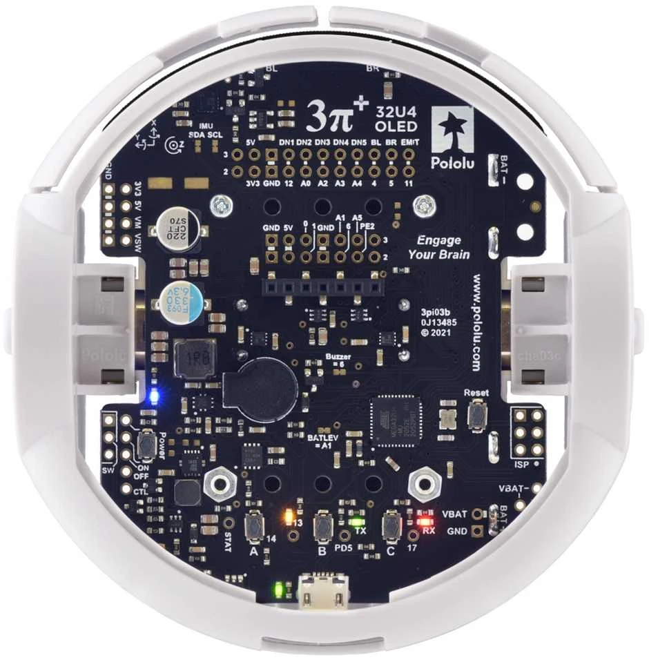 3pi+ Turtle Edition – roboto platforma su 32U4 valdikliu ir LP 75:1 varikliais – Pololu 4976