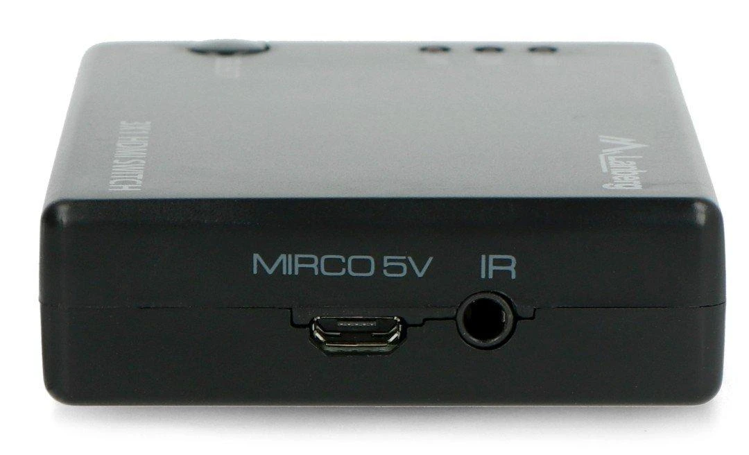 LANBERG switch video 3-port HDMI juodas + micro USB prievadas
