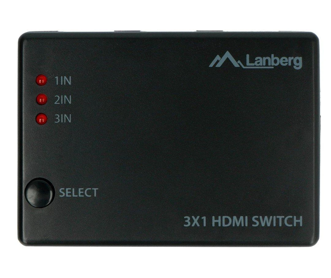 LANBERG switch video 3-port HDMI juodas + micro USB prievadas
