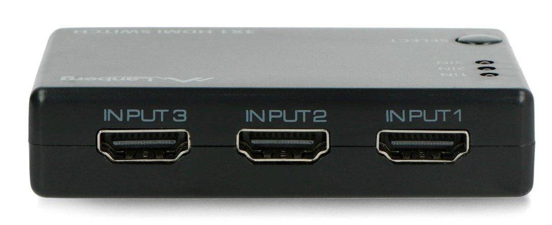 LANBERG switch video 3-port HDMI juodas + micro USB prievadas