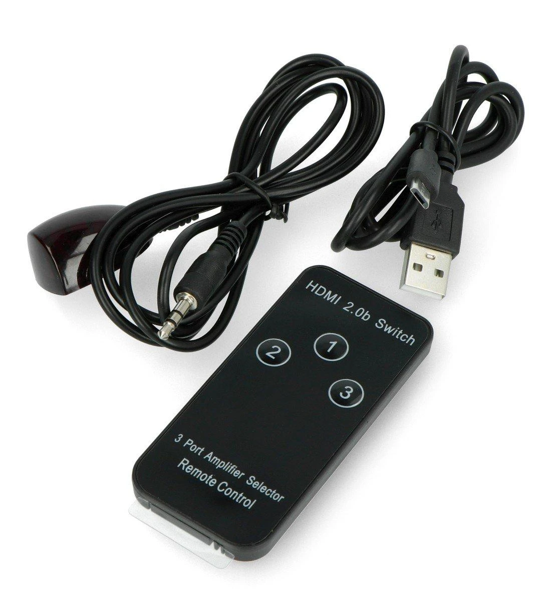 LANBERG switch video 3-port HDMI juodas + micro USB prievadas