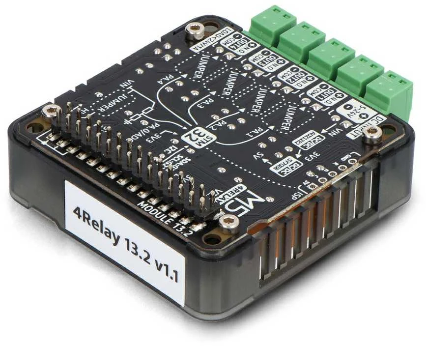 4 kanalų relė 13.2 modulis V1.1 – 4 kanalų relė – STM32F030 – M5Stack M121-V11