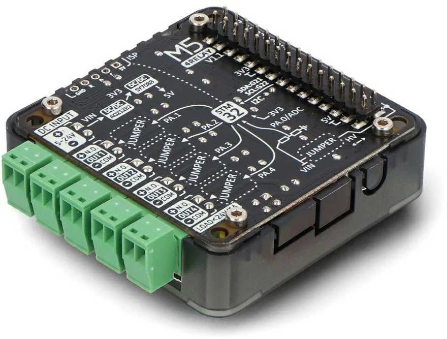 4 kanalų relė 13.2 modulis V1.1 – 4 kanalų relė – STM32F030 – M5Stack M121-V11