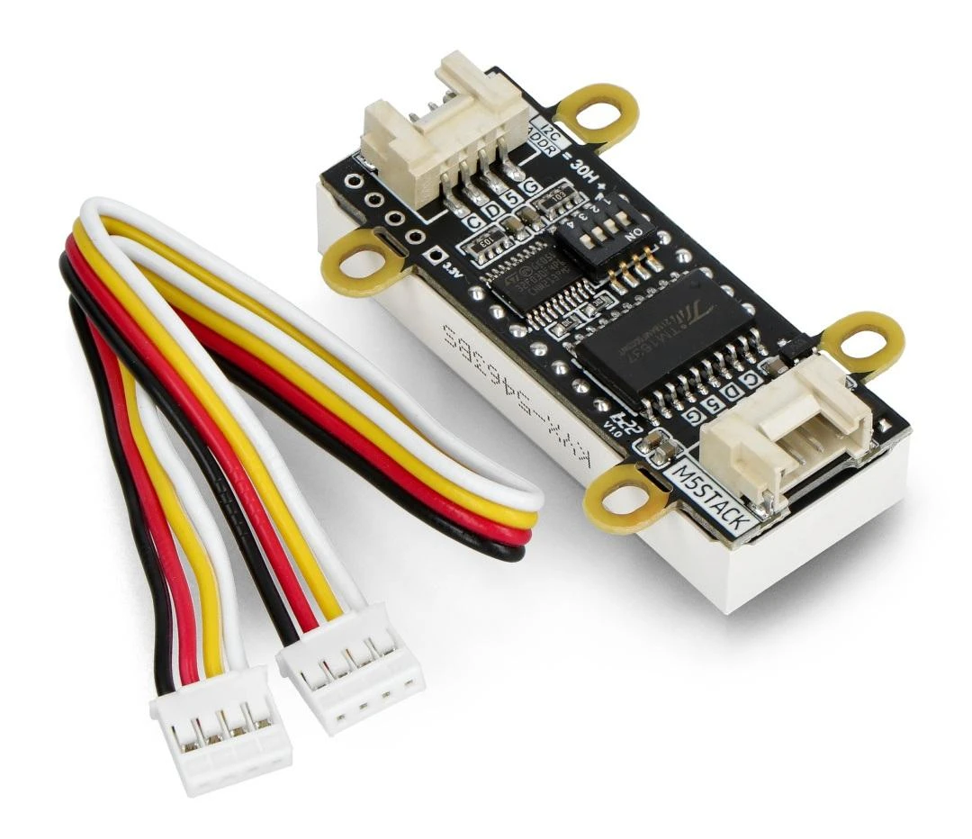 4 skaitmenų, 7 segmentų ekranas su I2C, UNIT-Digi-Clock - raudonos spalvos - M5Stack U146