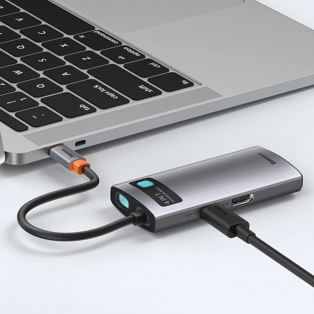 Jungčių stotelė / adapteris USB C kištukas - 4 rūšių jungtys Metal Gleam BASEUS