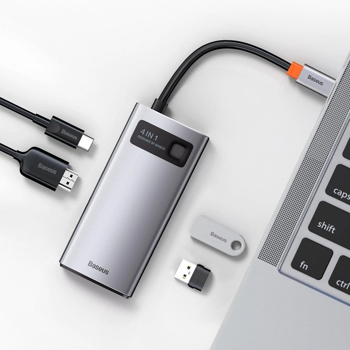 Jungčių stotelė / adapteris USB C kištukas - 4 rūšių jungtys Metal Gleam BASEUS