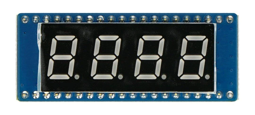 4x 8 segmentų ekrano modulis, raudonas, SPI, skirtas Raspberry Pi Pico, Waveshare 19806
