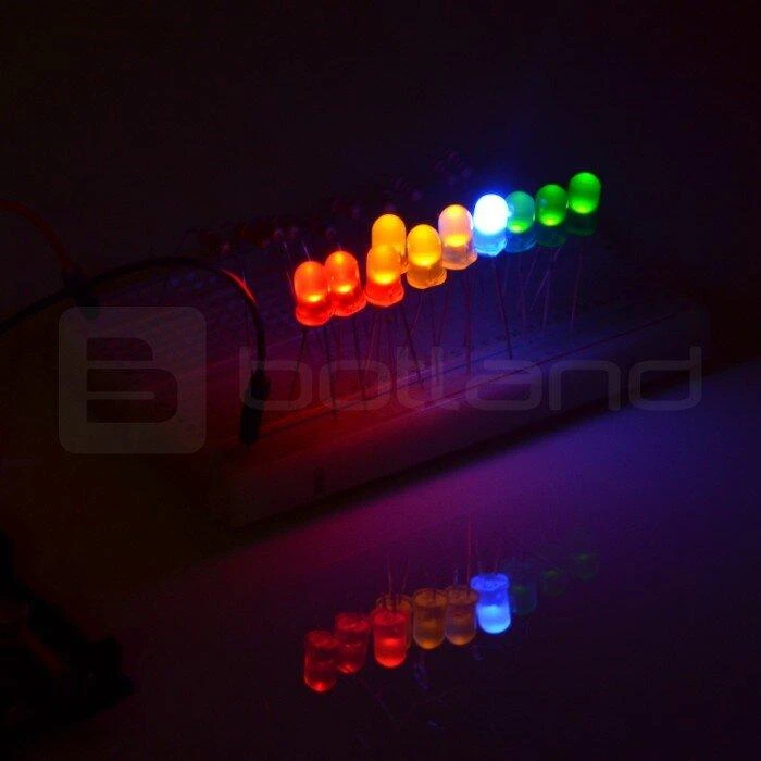 Oem 5mm LED rinkinys 10 vnt su rezistoriais