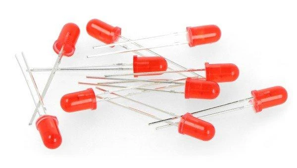 Oem 5mm raudonai mirksintis LED - 10vnt