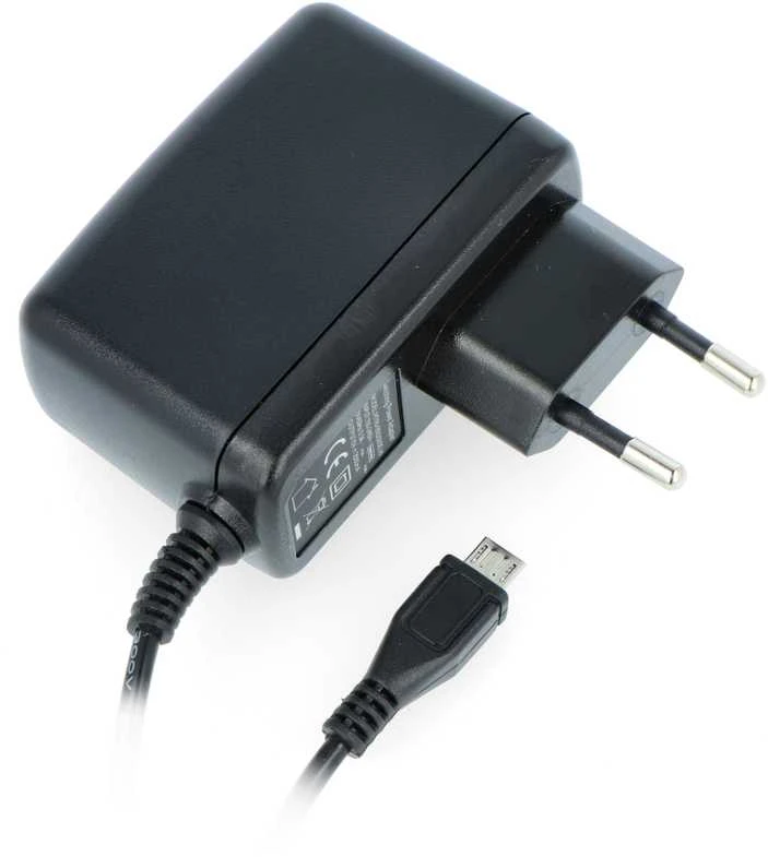 Juodas 5V 2.5A adapteris su microUSB jungtimi