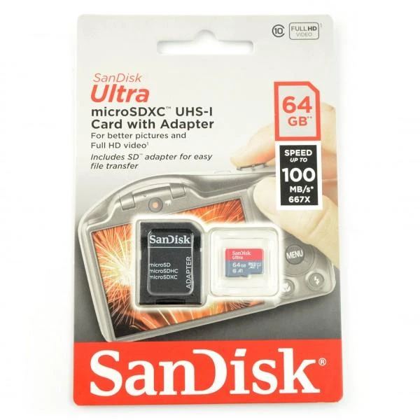 Oem 64GB 100Mb/s Micro SD atminties kortelė SanDisk Ultra 667x
