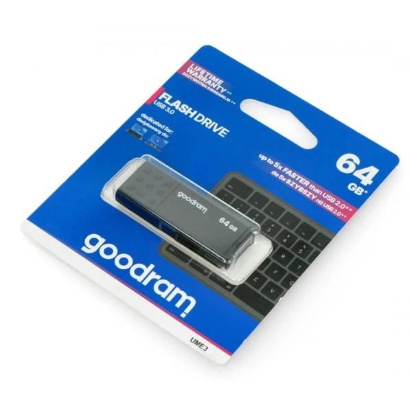 GOODRAM UME3-0640K0R11 GOODRAM atmintis USB UME3 64GB USB 3.0 Juodas