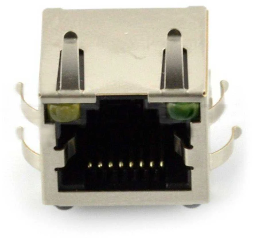 Ekranuotas RJ45 jungties lizdas su LED indikatoriais
