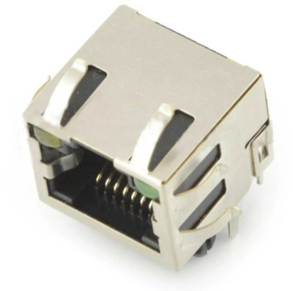 Oem 8P8C RJ45 tinklo lizdas, ekranuotas šviesos diodais - 5 vnt,