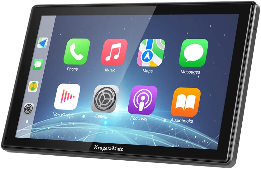 9 colių Android Auto Apple Carplay multimedijos stotelė su vaizdo registratoriumi (DVR) ir Kruger & Matz galinio vaizdo kamera
