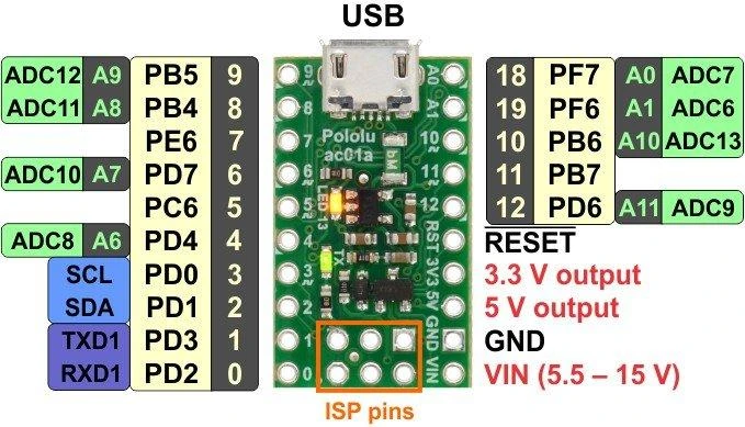 A-Star 32U4 Micro 5V/16MHz, Pololu 3101