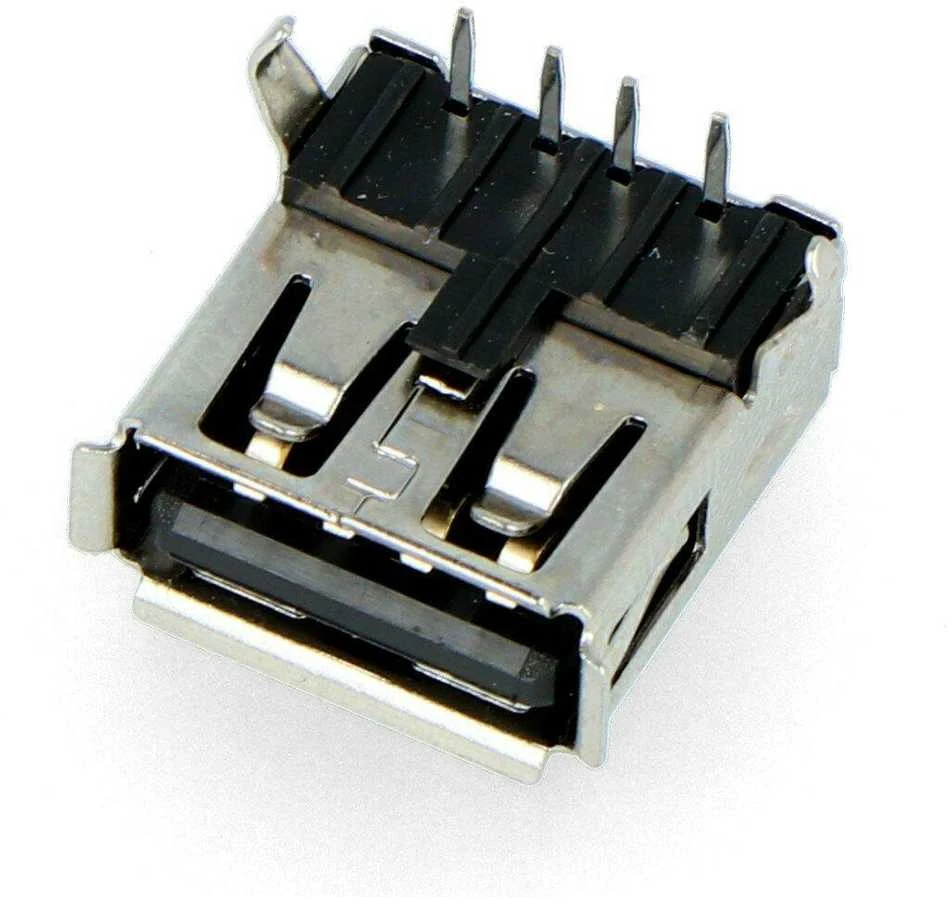 USB A tipo lizdas su THT kontaktais