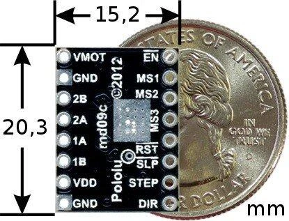 A4988 juoda - RepRap 35V / 2A žingsninio variklio valdiklis - Pololu 2128