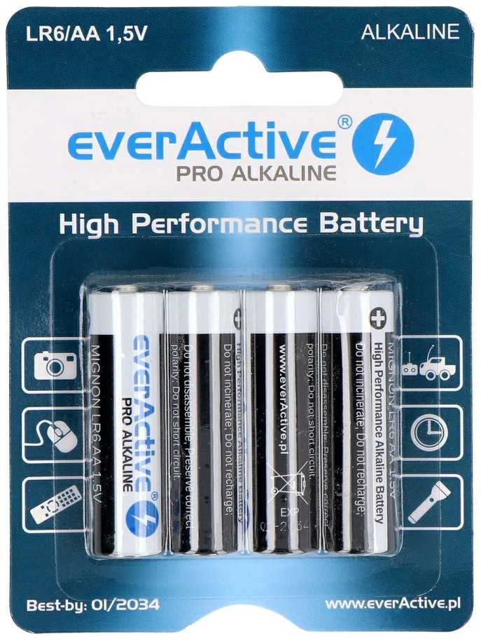EverActive Pro AA šarminė baterija R6 LR6 3000mAh - 4vnt