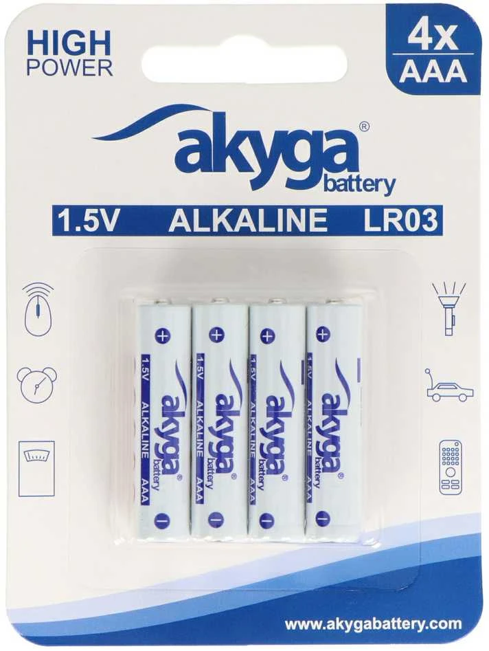 Akyga AAA šarminės baterijos 4 vnt. pakuotėje