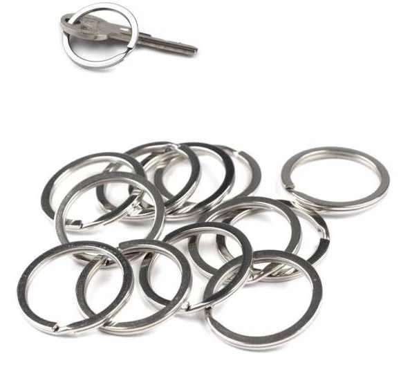 Oem Spyruoklinis žiedas raktų pakabukui - 35mm x10vnt - plokščias - Raktų pakabukas