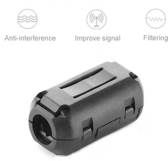 Oem Feritinis filtras 15 mm kabeliui - gofruotas magnetinis filtras ekrane.