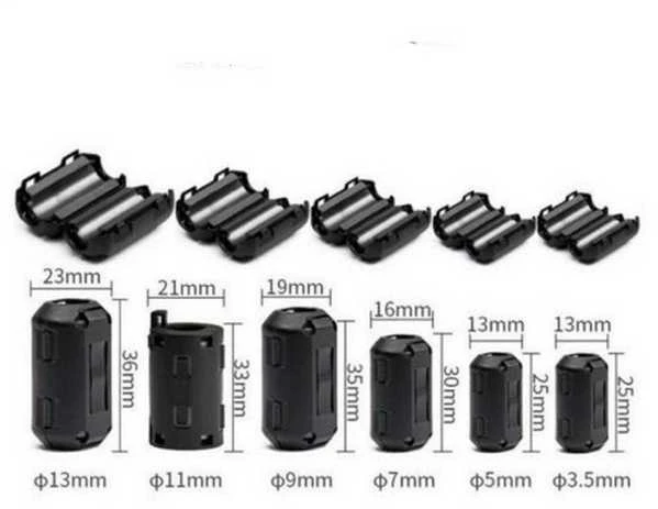 Oem Feritinis filtras 15 mm kabeliui - gofruotas magnetinis filtras ekrane.
