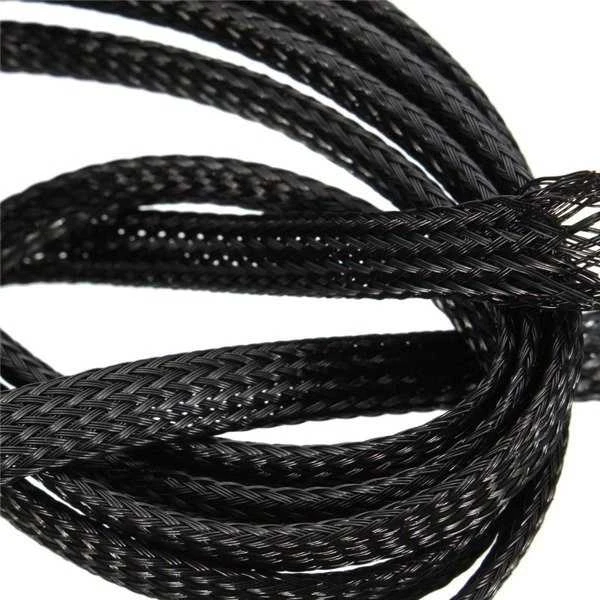 Oem Kabelių pynė 20 mm - Poliesterio pynė / pynė - juoda - 1 mb