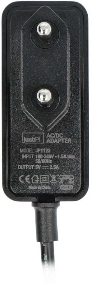 JustPi 5V 2.5A maitinimo adapteris su EU kištuku