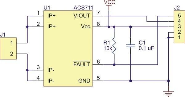 ACS711EX srovės jutiklis, nuo -15A iki 15A, Pololu 2452