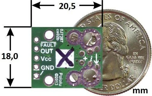 ACS711EX srovės jutiklis, nuo -15A iki 15A, Pololu 2452