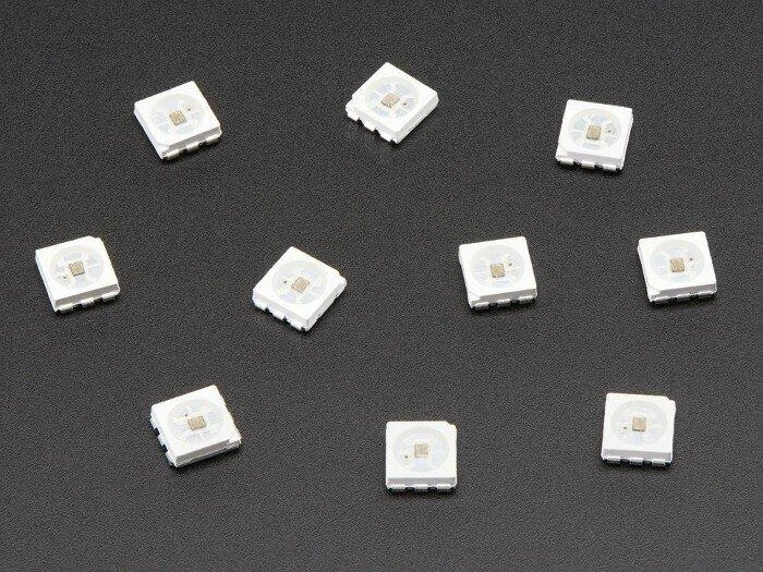 Adafruit APA102 SMD5050 - RGB šviesos diodų rinkinys su įmontuotu valdikliu - x10