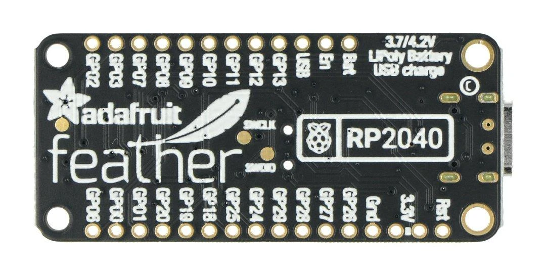 Adafruit Feather RP2040, plokštė su RP2040 mikrovaldikliu