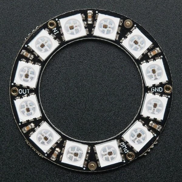 Adafruit NeoPixel diodų žiedas - RGB LED 12xWS2812