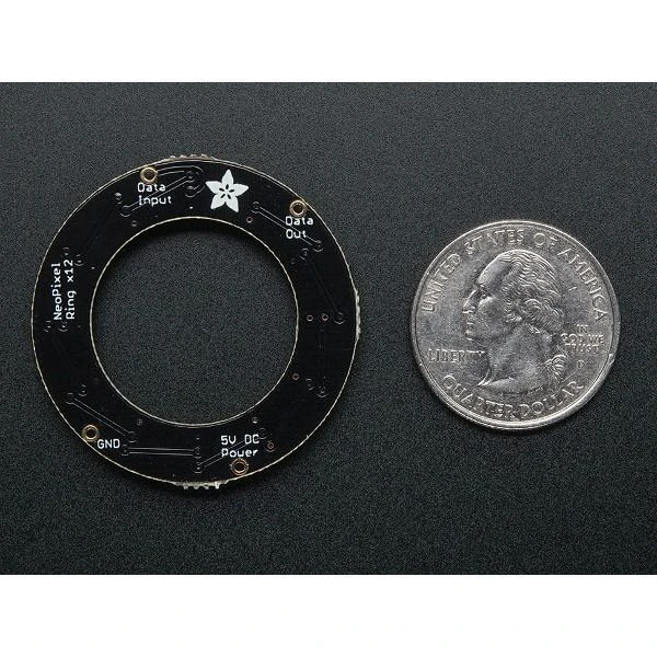 Adafruit NeoPixel diodų žiedas - RGB LED 12xWS2812