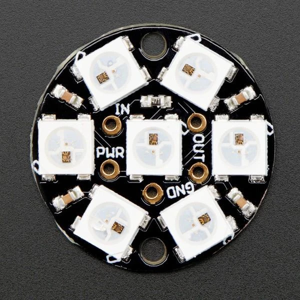 Adafruit NeoPixel Jewel RGB LED diodų žiedas WS2812