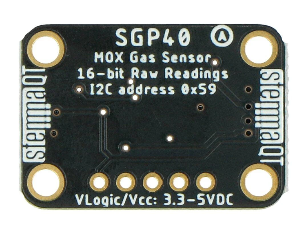 SGP40 jutiklio modulis su technine informacija