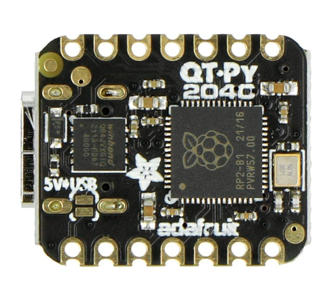 Adafruit RP2040-Zero plokštės viršutinė dalis