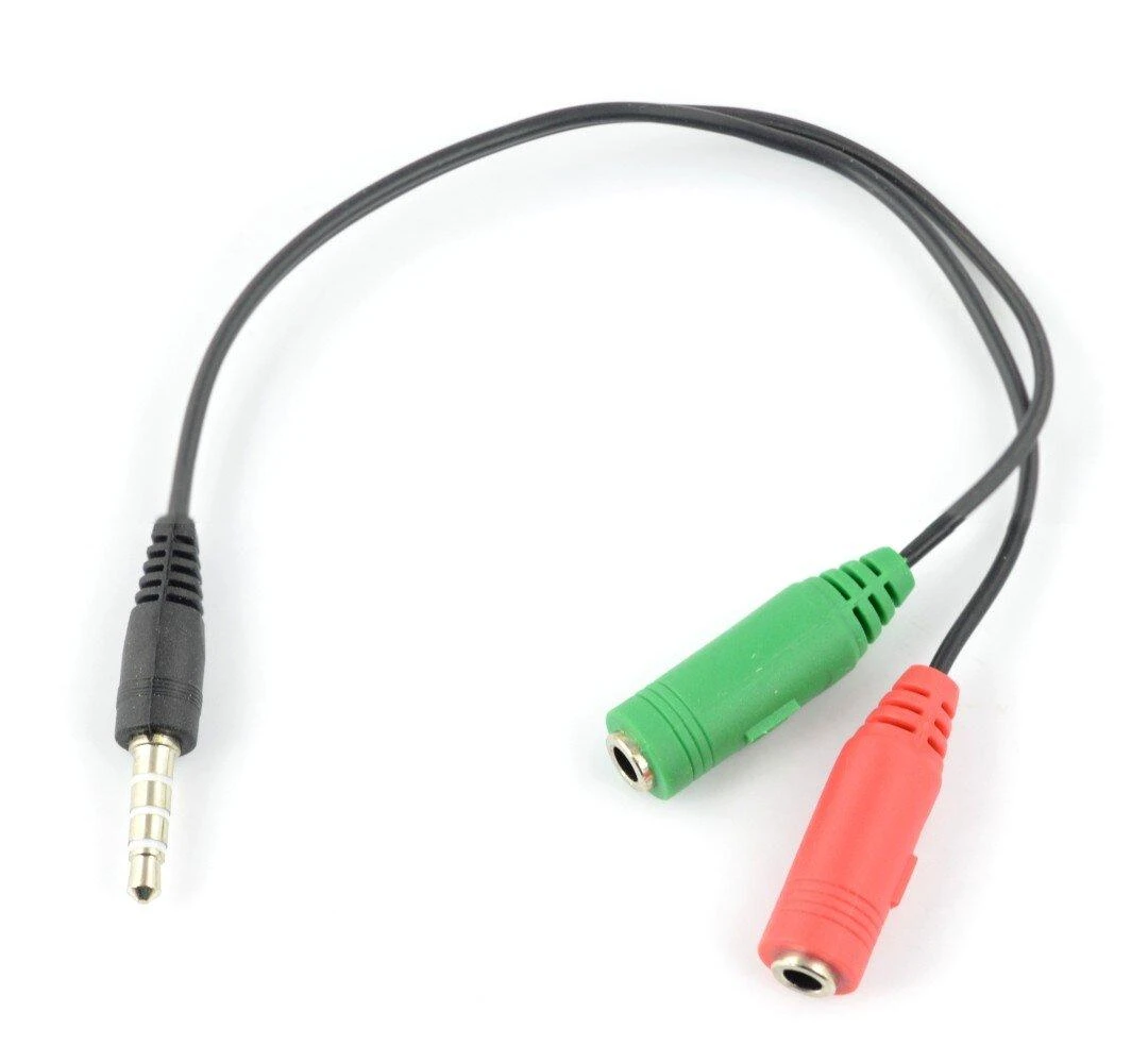 Lanberg AD-0023-BK garso adapteris su žalia ir raudona jungtimis