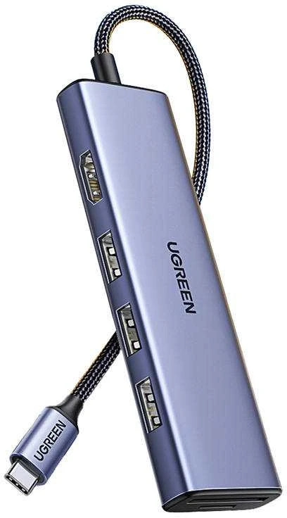 Adapteris HUB UGREEN CM511 USB-C prie HDMI, 3x USB-A 3.0, SD/TF