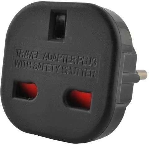 Juodas JK į ES elektros tinklo adapteris
