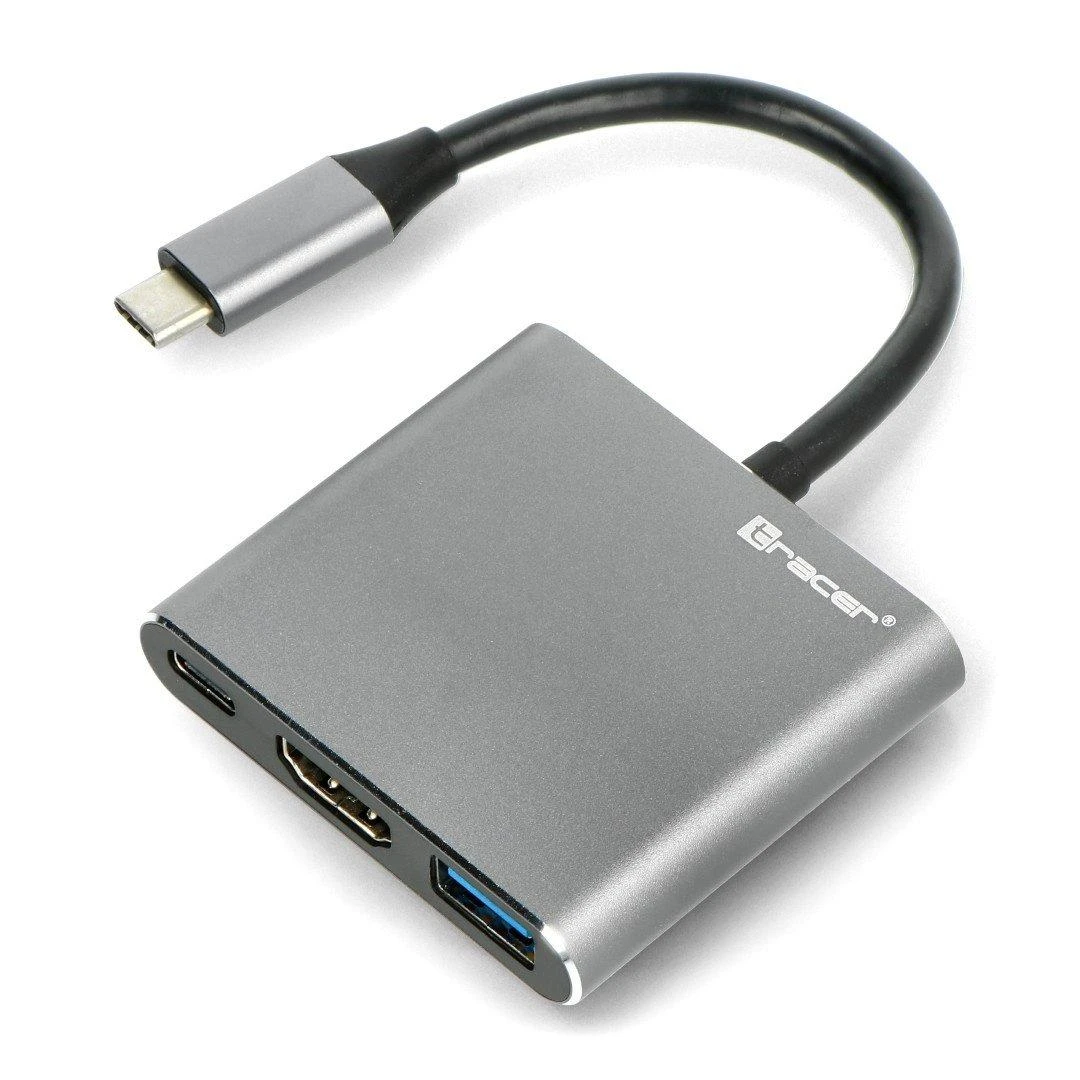 TRACER A-1 USB-C HDMI 4K USB 3.0 PDW 100W adapteris