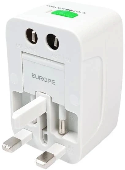 Adapteris World USA EU UK – universalus lizdo adapteris – tarptautinėms kelionėms