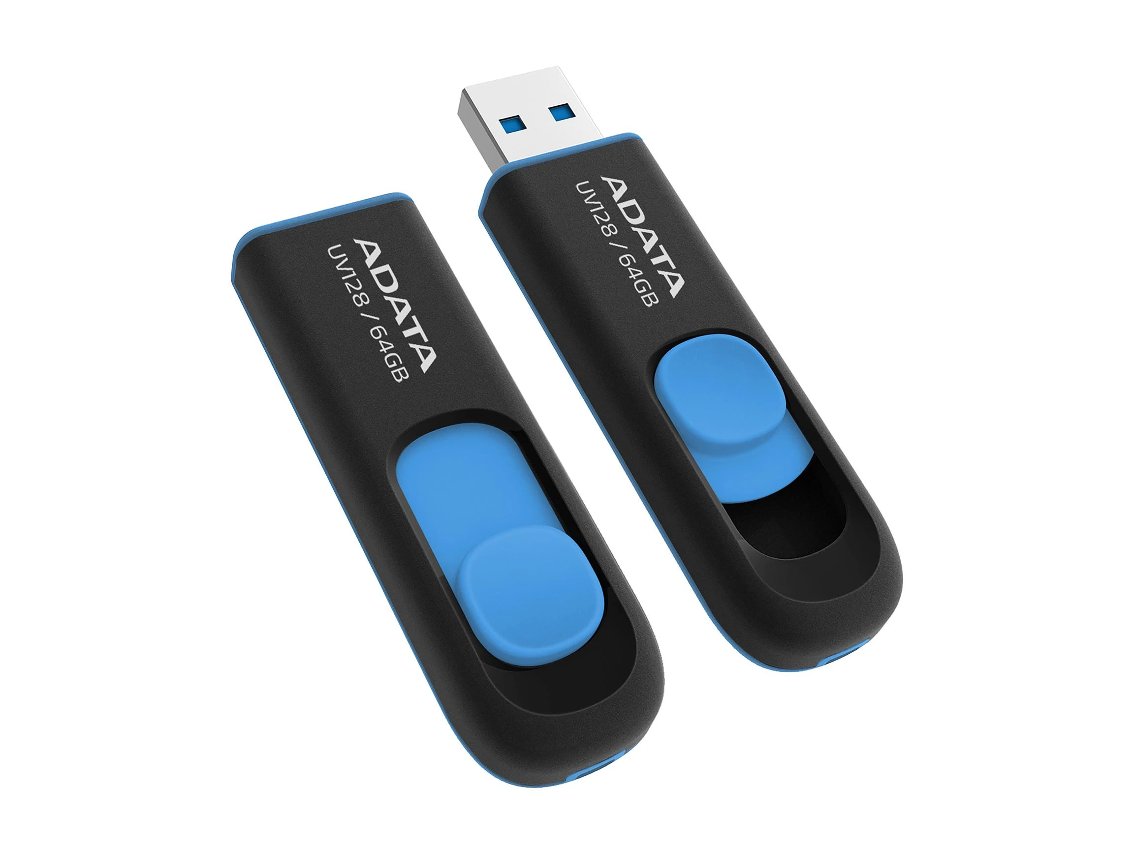 Atmintukas Adata UV128 64GB Juodas/Mėlynas