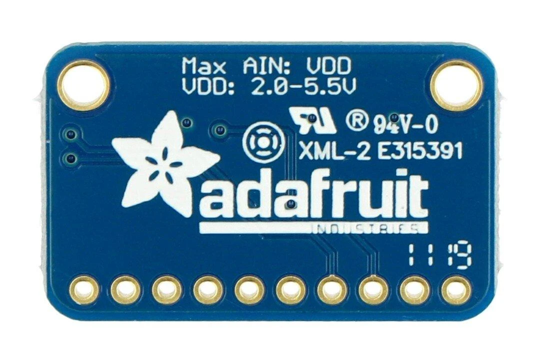 ADS1115 ADC modulis, viršutinė pusė