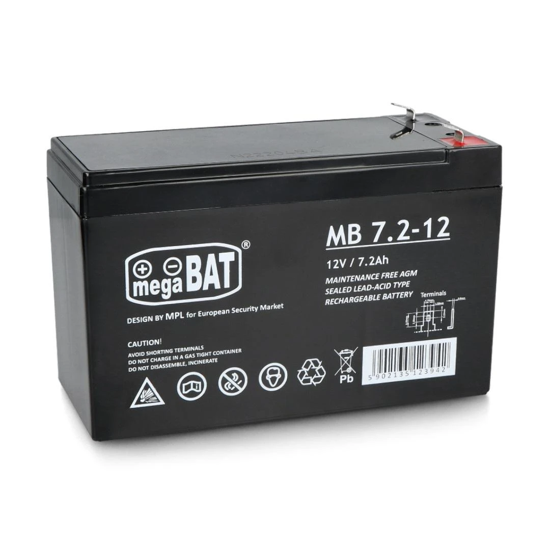 Mpl Power Elektro Megabat 12V 7.2Ah F1(187) AGM akumuliatorius, 3-5 metai