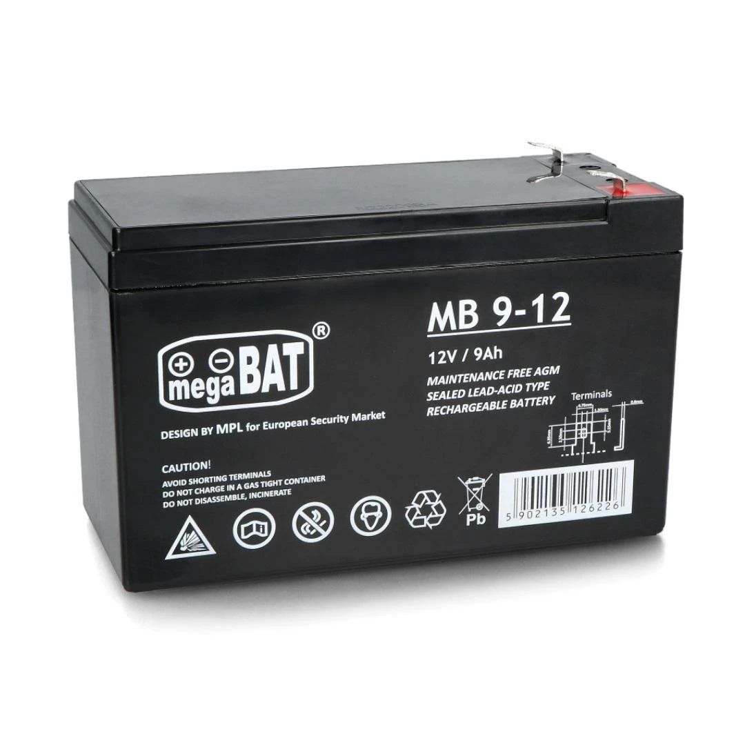 Mpl Power Elektro Megabat 12V 9Ah F1(187) AGM akumuliatorius, 3-5 metai