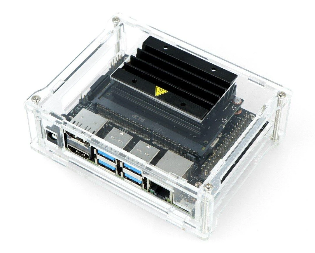 Skaidrus akrilo dėklas Nvidia Jetson Nano su radiatoriumi